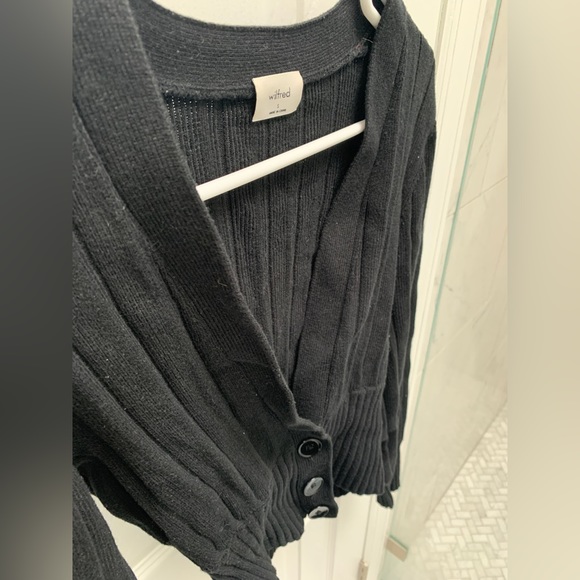 Wilfred Plunge Front Cardigan Black S - Picture 6 of 11